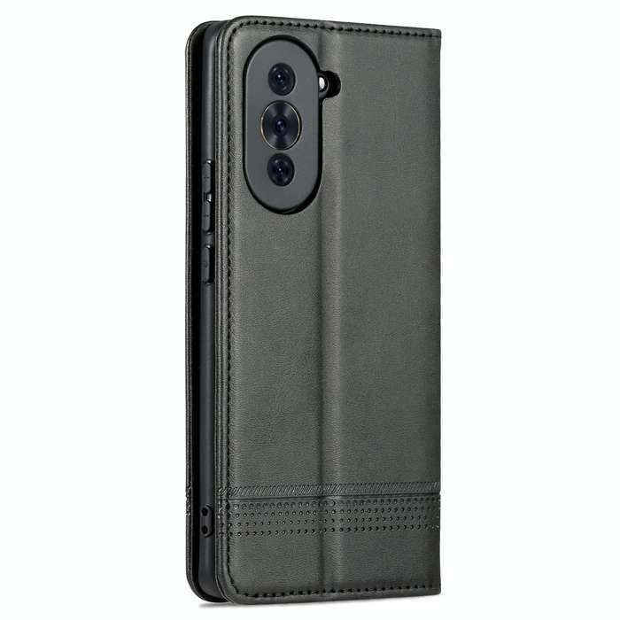 For Huawei nova 10 Pro AZNS Magnetic Calf Texture Flip Leather Phone Case(Black)