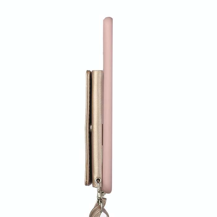 For Samsung Galaxy S22 Ultra 5G Crossbody Lanyard Wallet Card Bag Phone Case(Pink)