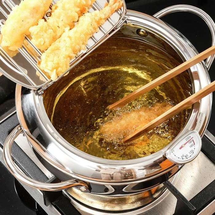 201 Stainless Steel Fryer Pot Household Temperature-controlled Multifunctional Thickening Pot, Si...