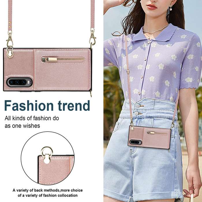 For Huawei P30 Cross-body Zipper Square TPU+PU Back Cover Case with Holder & Card Slots & Wallet ...