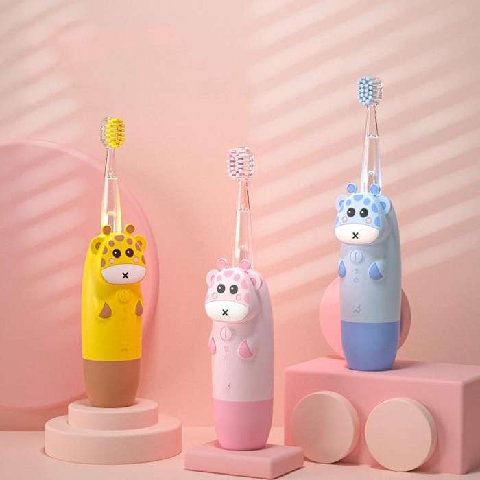 Children Cartoon Colorful Waterproof Electric Toothbrush Smart Sonic Toothbrush(Blue)