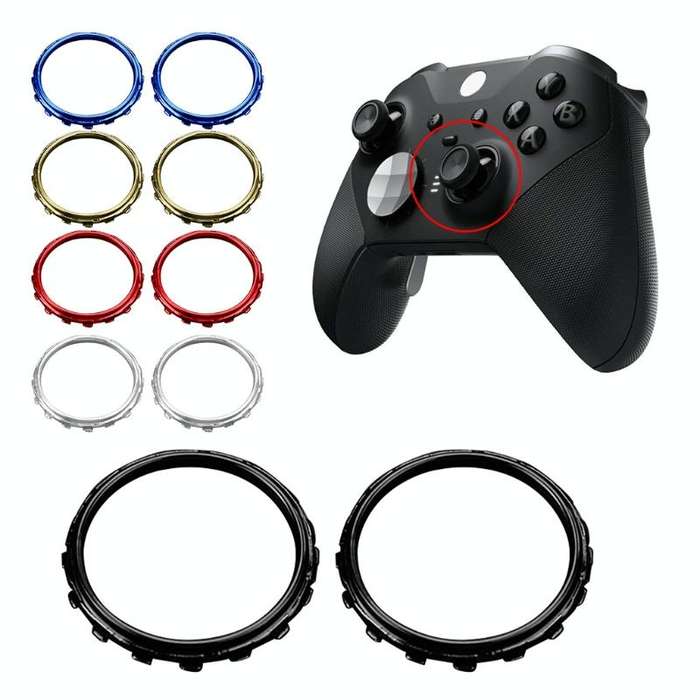 For Xbox One Elite 1pair 3D Replacement Ring Handle Accessories, Color: Silver Plating