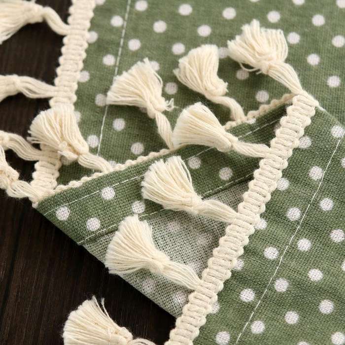 Cloth Cotton Dining Tablecloth Decoration Cloth, Size:70x70cm(Blue Dots)