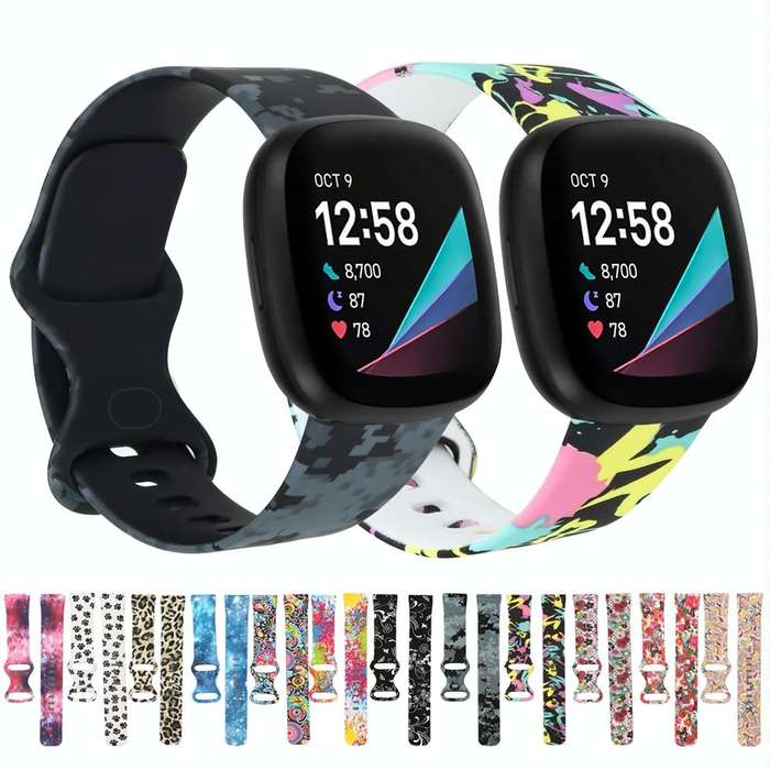 For Fitbit Versa 3 Printing Watch Band, Size: S (K)