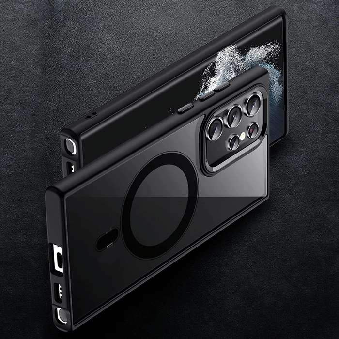 For Samsung Galaxy S23 Ultra 5G Acrylic PC MagSafe Magnetic Phone Case(Black)