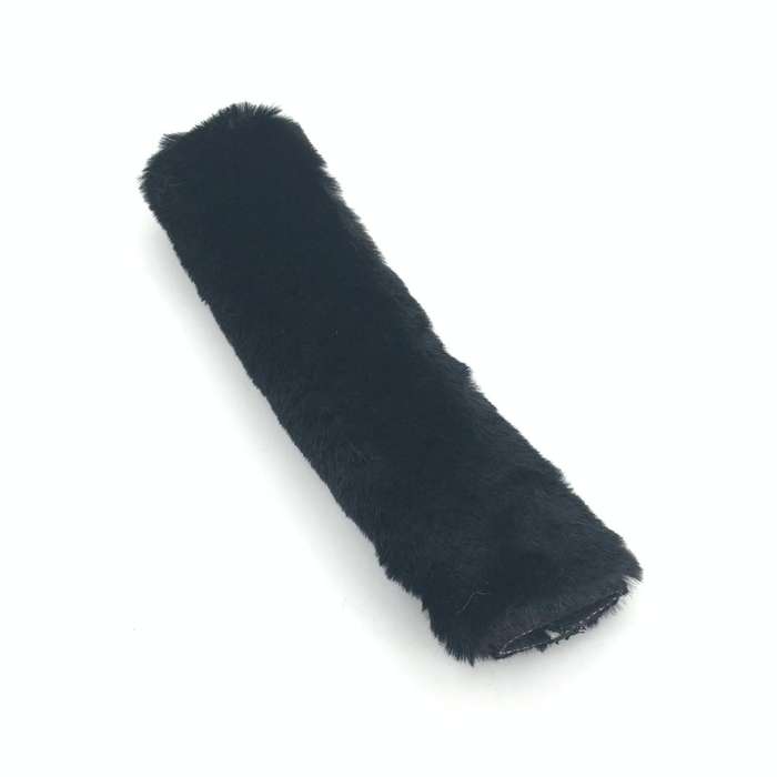2 Pairs Fleece-like Safety Belt Cover Car Plush Safety Belt Cover(Black)