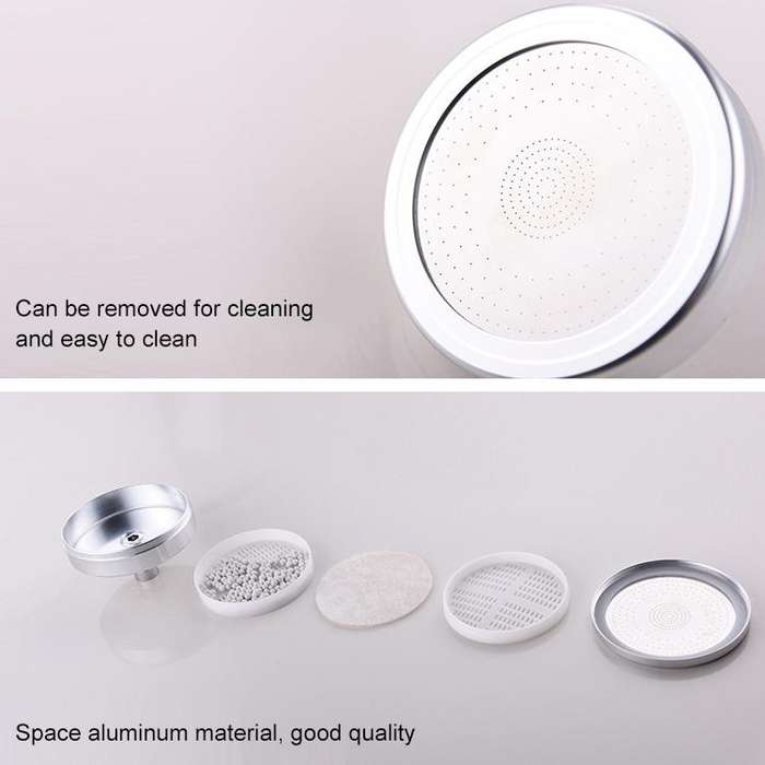 Removable and Washable 304 Stainless Steel Round Pressurized Handheld Shower Head, Size: 80mm (Bl...