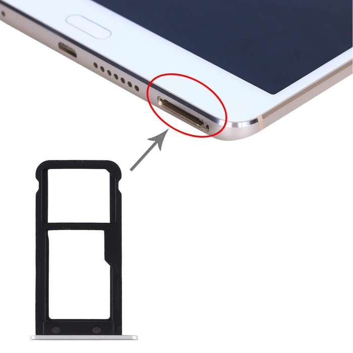 SIM Card Tray + Micro SD Card Tray for Huawei MediaPad M3 8.4 (4G Version) (Silver)