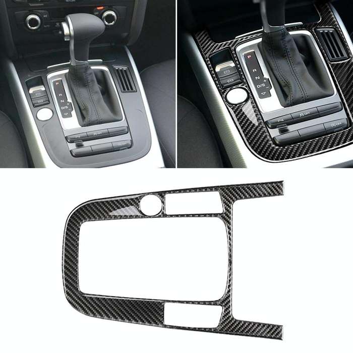 Car Carbon Fiber Gear Position Panel Decorative Sticker for Audi 2010-2018 Q5 / 2009-2016 A4L / 2...