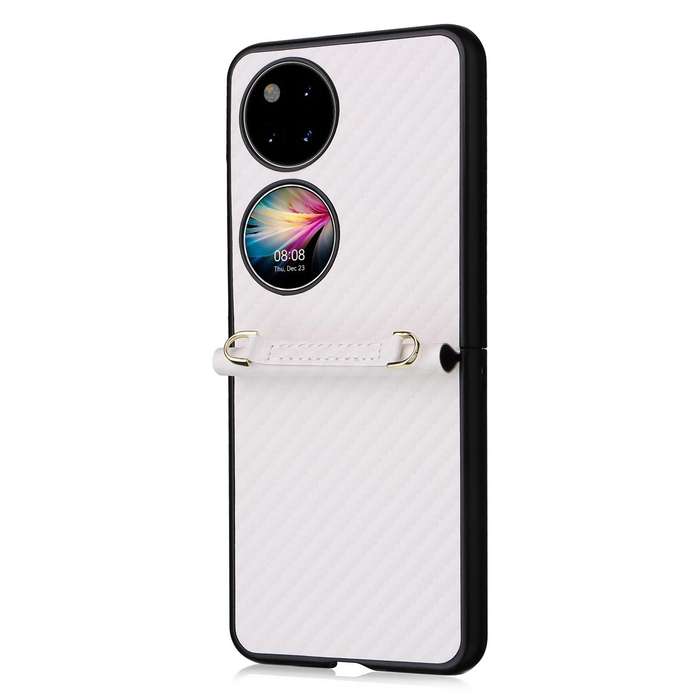 For Huawei P50 Pocket Carbon Fiber Texture PU + TPU Phone Case(Wine)