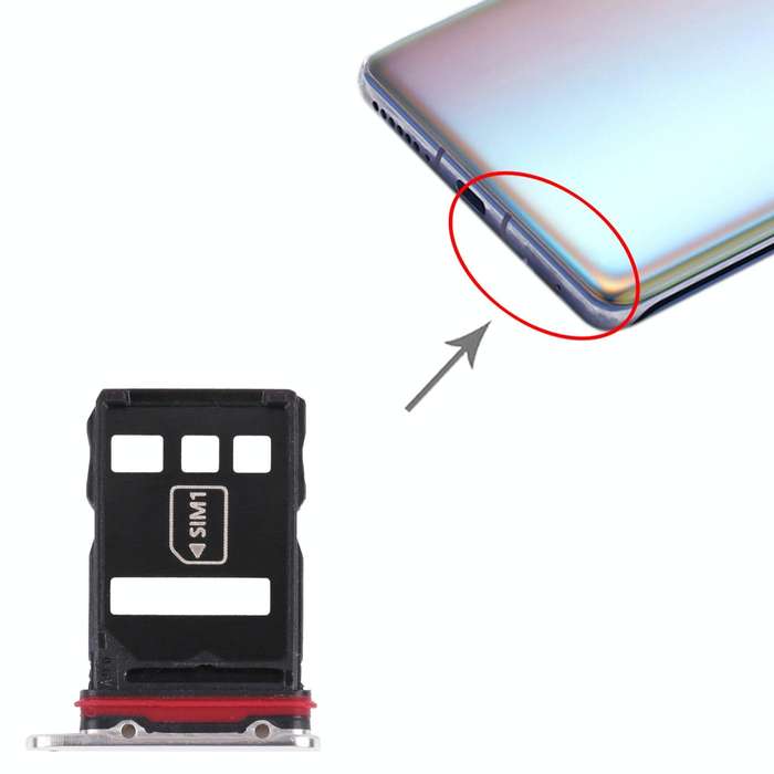 SIM Card Tray + NM Card Tray for Huawei Mate 40 Pro+ (Silver)
