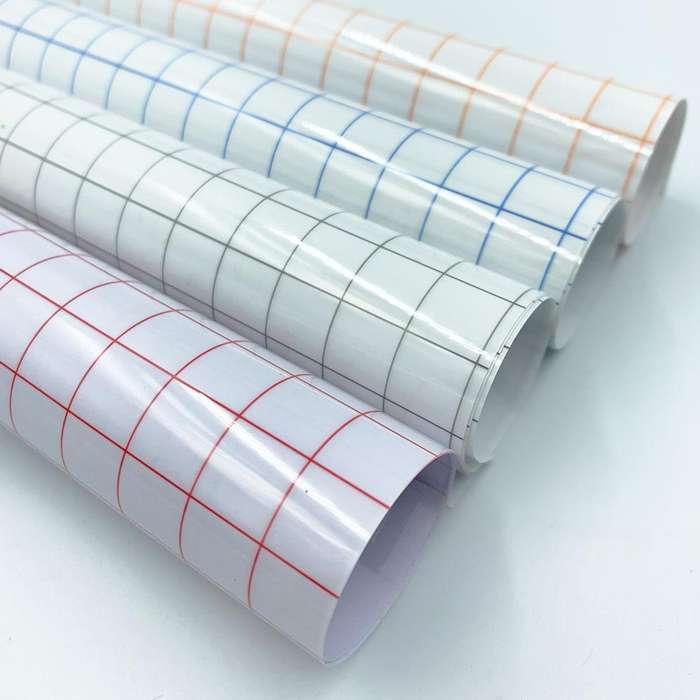 30cm x 500cm Self Adhesive Clear Lattice PVC Vinyl Positioning Transfer Film(Orange)