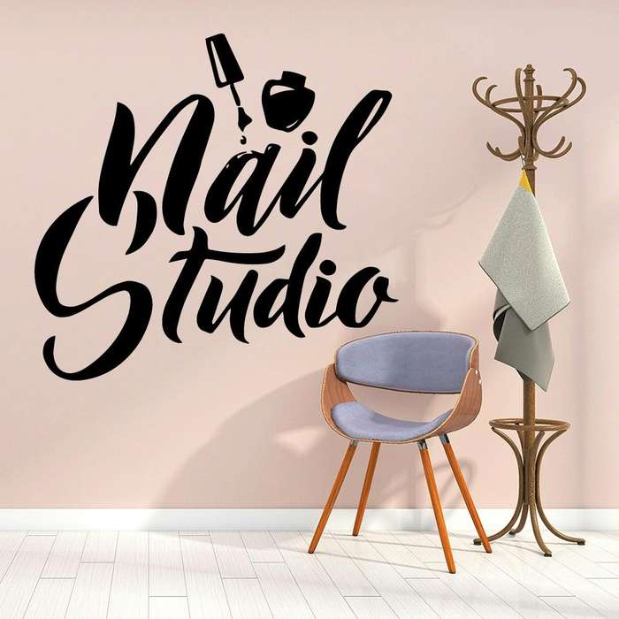 Nail Studio Window PVC Carved Stickers