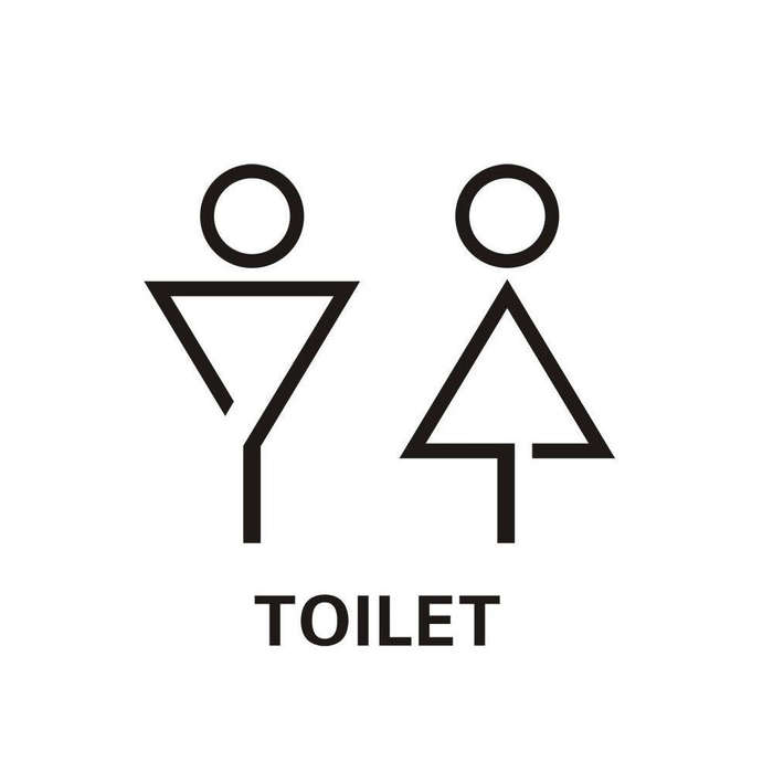19 x 14cm Personalized Restroom Sign WC Sign Toilet Sign,Style: Triangle-Black Public