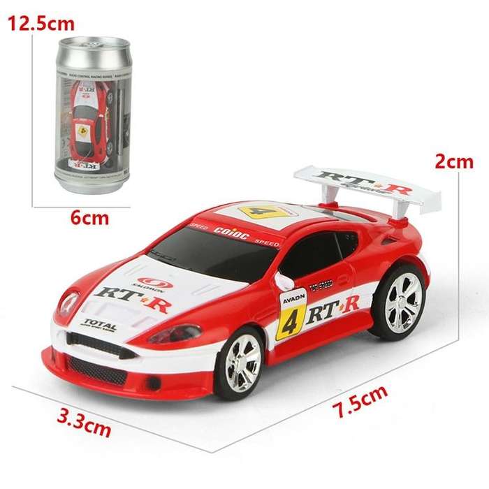 Coke Can Mini RC Car Radio Remote Control Micro Racing Car(Black+Orange)