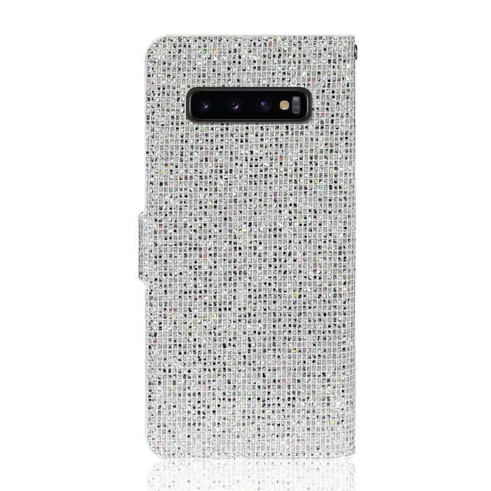 For Samsung Galaxy S10 Glitter Powder Horizontal Flip Leather Case with Card Slots & Holder & Lan...