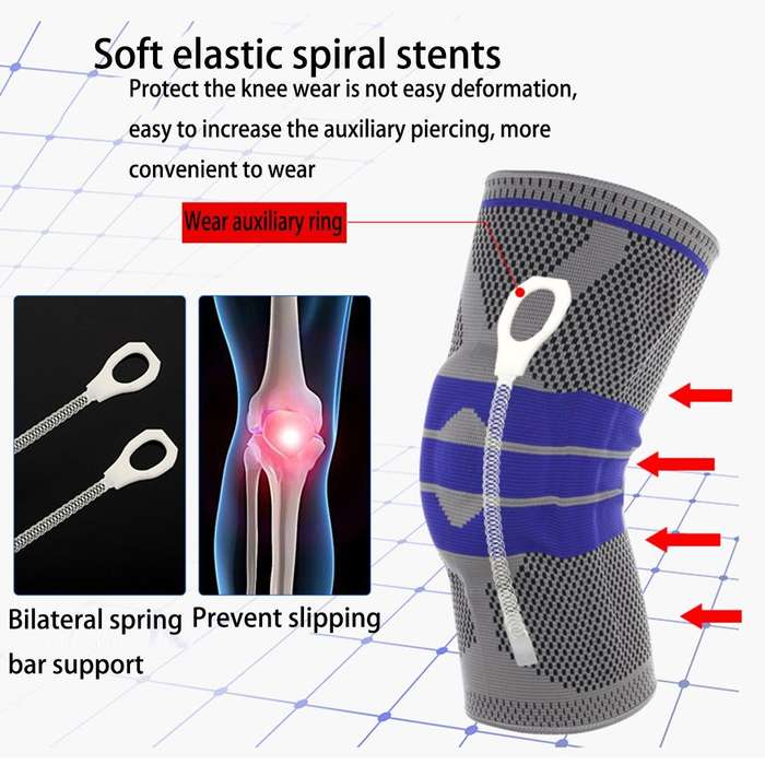 Outdoor Fitness Mountaineering Knit Protection Silicone Anti - collision Spring Support Sports Kn...