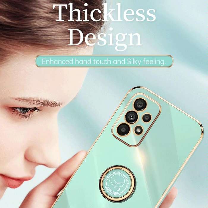 For Samsung Galaxy A33 5G XINLI Straight Edge 6D Electroplate TPU Phone Case with Ring Holder(Min...
