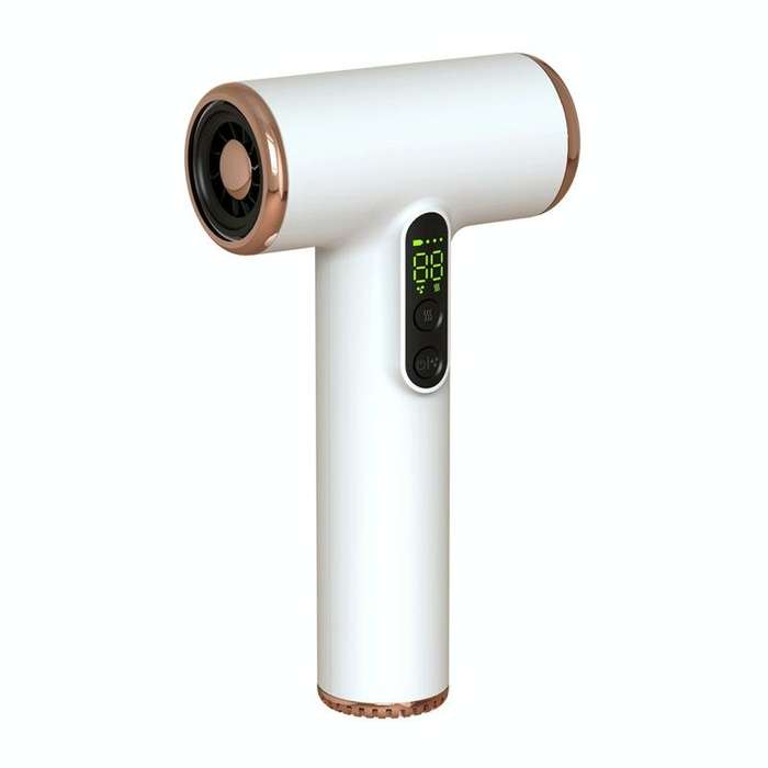 Wireless Rechargeable Hair Dryer with 3 Levels Wind Speed/ Temperature Adjustable(White)