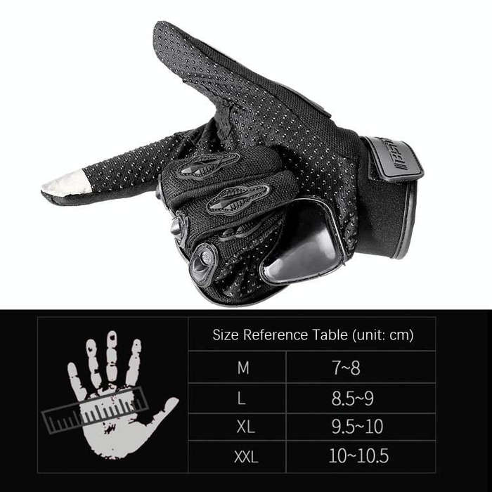 BSDDP RH-A0107 Motorcycle Riding Anti-Fall Full Finger Gloves, Size: L(Black+Grey)