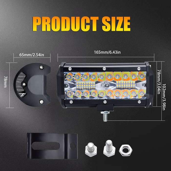7 inch 15W 3 Row Car LED Strip Light Working Refit Off-road Vehicle Lamp Roof Strip Light with Ye...