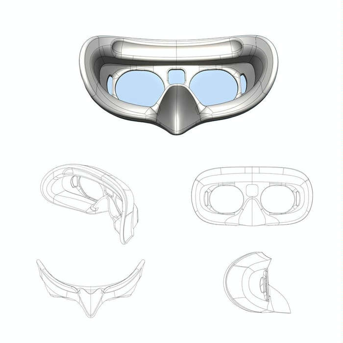 For DJI Goggles 2 Foam Padding Sponge Eye Pad Mask With Lens Cover Black