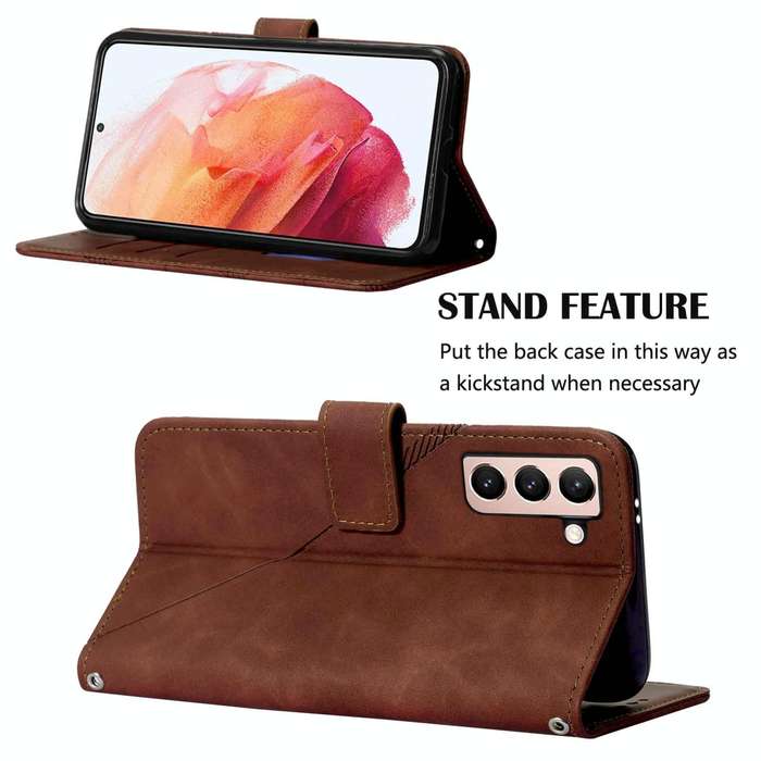 For Samsung Galaxy S21 5G Crossbody 3D Embossed Flip Leather Phone Case(Brown)