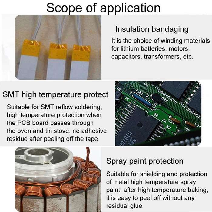 24mm High Temperature Resistant Clear Heat Dedicated Polyimide Tape with Silicone Adhesive, Lengt...
