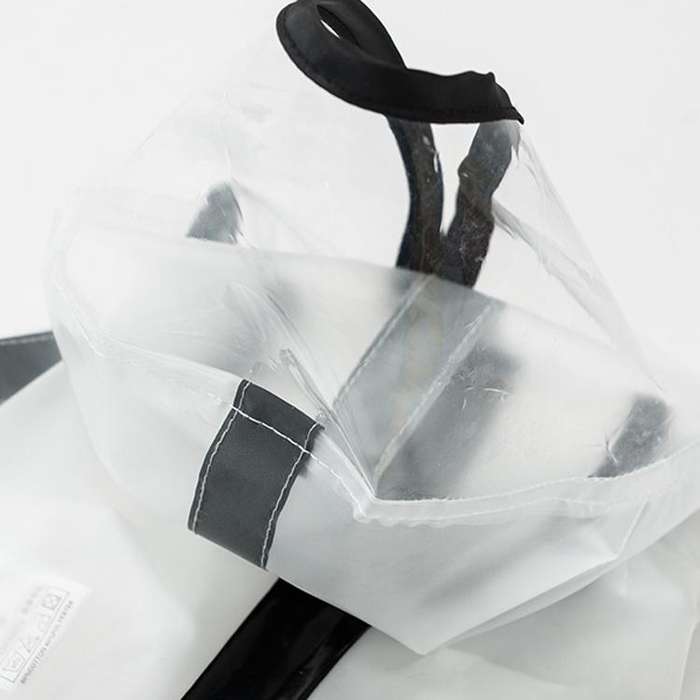 Dog Raincoat Four Foot Waterproof Transparent Reflective Poncho, Size: L(Matte White)