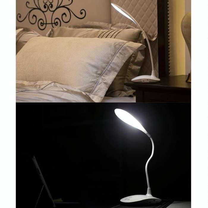 WS-601 USB Charging LED Reading Lamp Touch Dimming Bedroom Bedside Lamp, Size: 43x13.5cm(White)