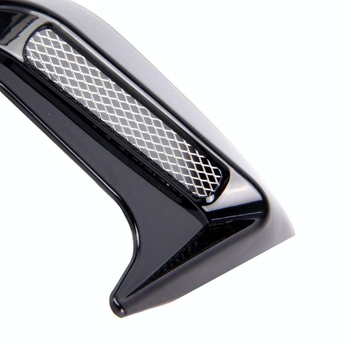 2PCS Plastic Decorative Air Flow Intake Turbo Bonnet Hood Side Vent Grille Cover With Self-adhesi...