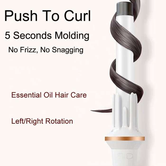 Automatic Curling Iron With Bi-Directional Rotating Ceramic Glaze Coating Hair Care, Plug: EU Plu...