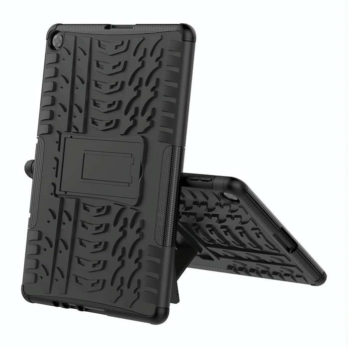 For Huawei MatePad T10/T10S/Enjoy 2 Tire Texture Shockproof TPU+PC Protective Case with Holder(Bl...