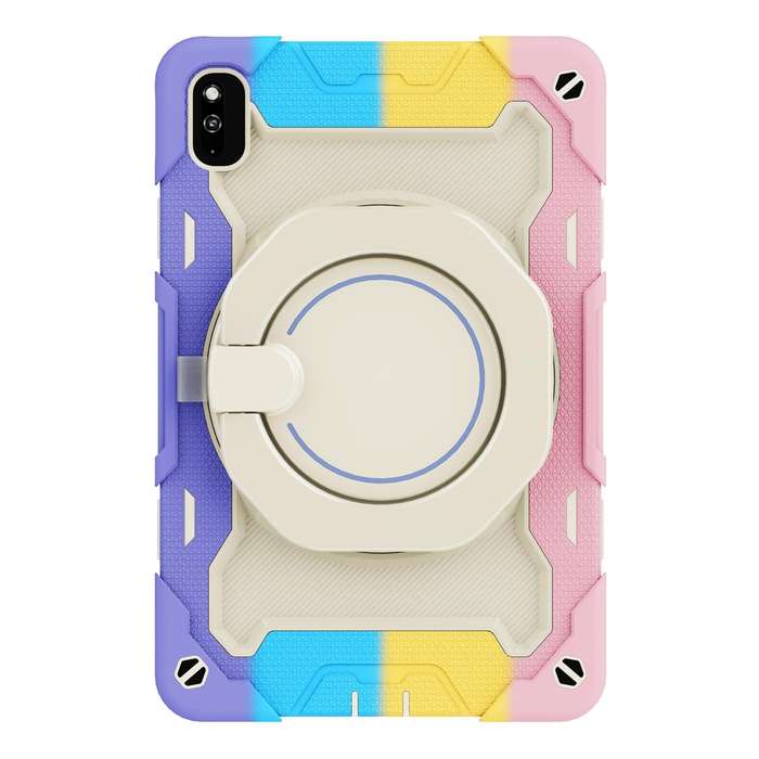 For Huawei MatePad 10.4 Armor Contrast Color Silicone + PC Tablet Case(Colorful Pink)