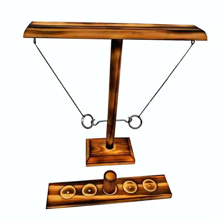 Wooden Ring Toss Game Bar Family Table Throwing Game(Carbon Black)