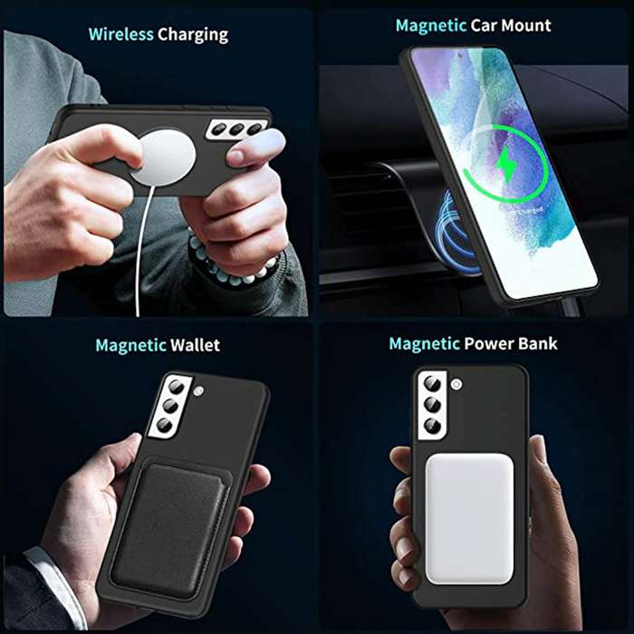 For Samsung Galaxy S22 5G MagSafe Magnetic Liquid Silicone Phone Case(Black)