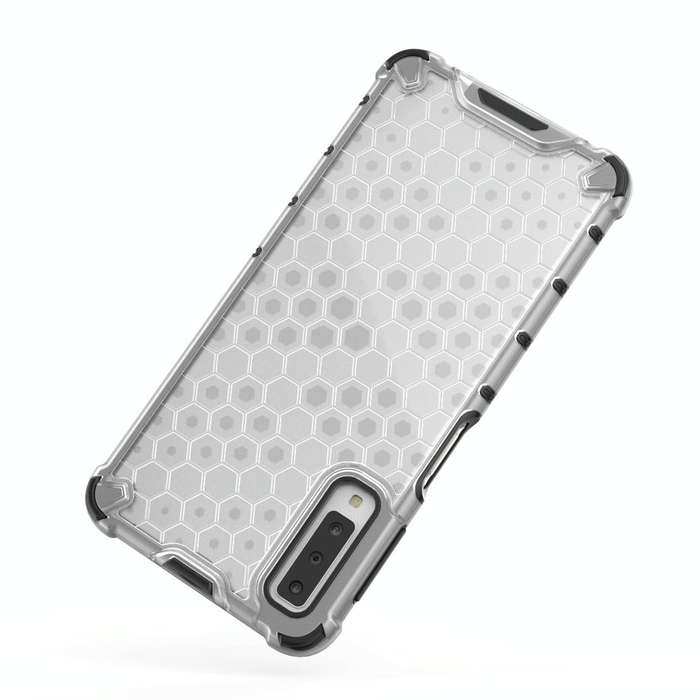 Shockproof Honeycomb PC + TPU Case for Galaxy A7 (2018) (Black)
