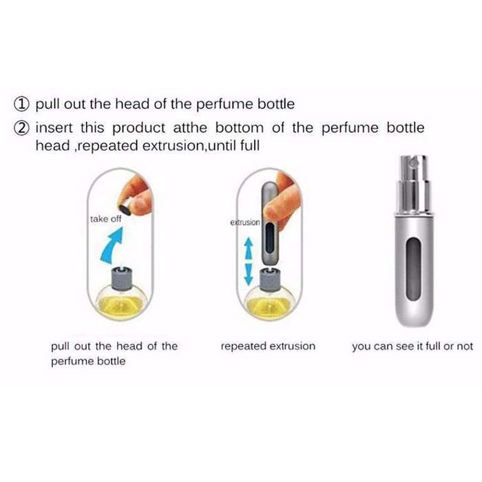 Portable Mini Aluminum Refillable Perfume Bottle Spray Empty Cosmetic Containers Atomizer, Capaci...