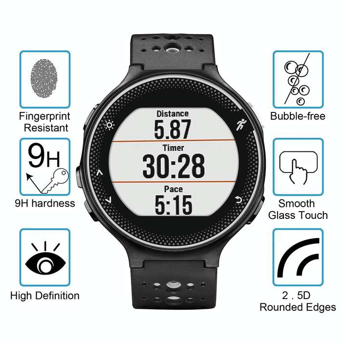 For Garmin Forerunner 235 0.26mm 2.5D 9H Tempered Glass Film Screen Protector