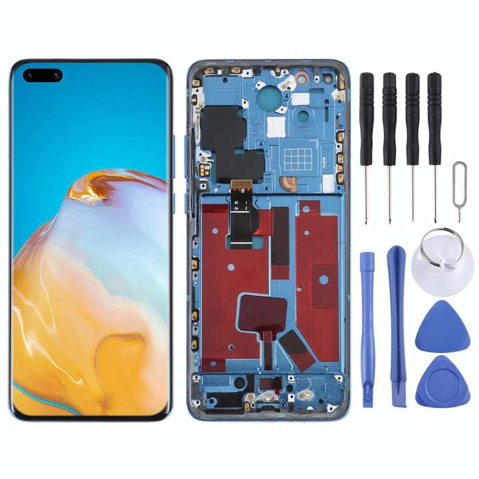 Original LCD Screen For Huawei P40 Pro Digitizer Full Assembly with Frame (Blue)