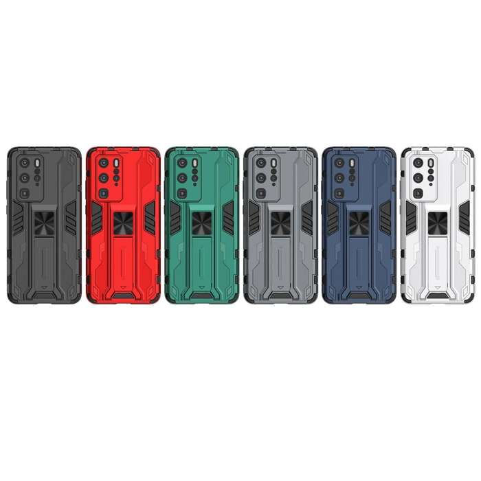 For Huawei P40 Pro Supersonic PC + TPU Shock-proof Protective Case with Holder(Black)