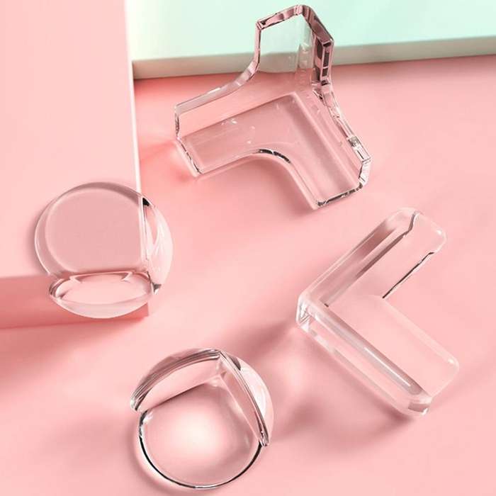 10 PCS T-type Acrylic Transparent Table Corner Crash Pad