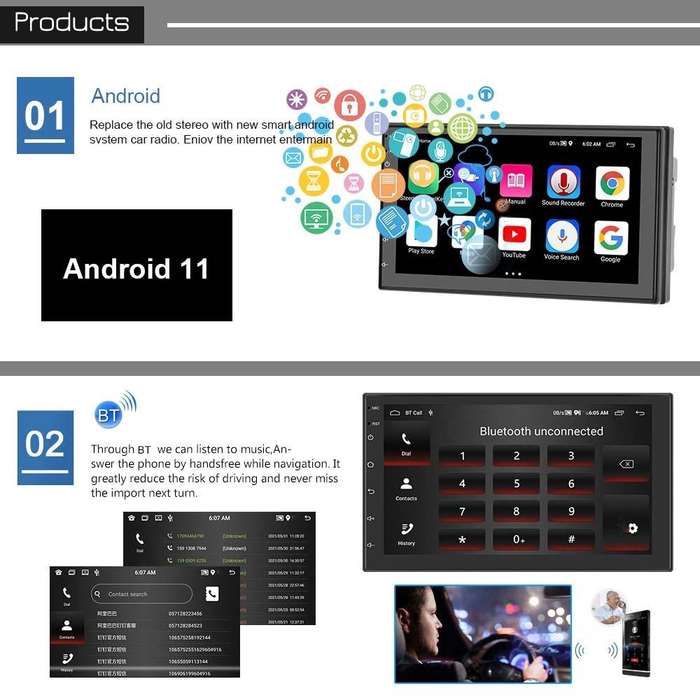 A2798 9 Inch Android WiFi 2+32G Central Control Large screen Universal Car Navigation Reversing V...
