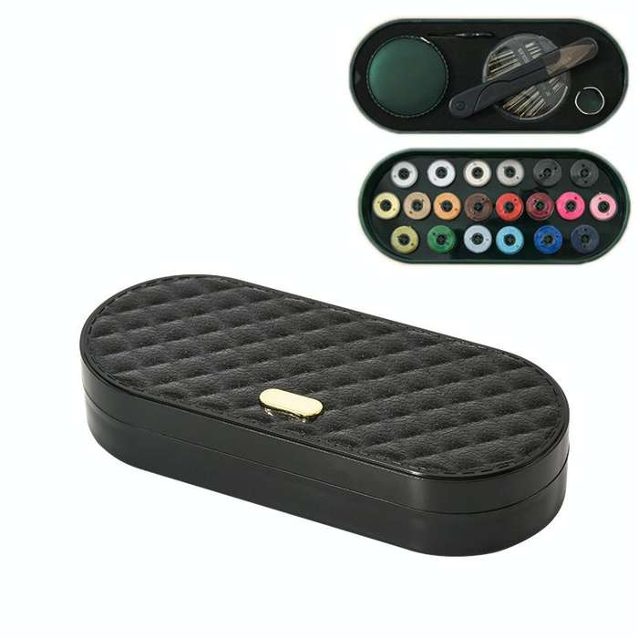 25 in 1 Home Portable Sewing Set Needle and Thread Storage Box(Black)