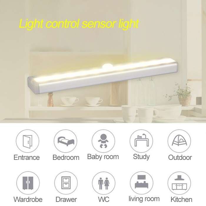 2W 24 LEDs Warm White Wide Screen Intelligent Human Body Sensor Light LED Corridor Cabinet Light,...