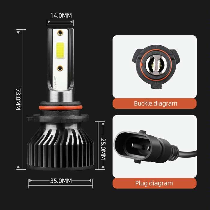 F2 9005 / HB3 / H10 2 PCS DC9-36V / 25W / 6000K / 2500LM IP68 Waterproof Car LED Headlight(Cold W...