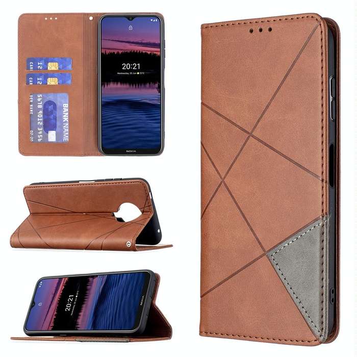 For Nokia G20 / G10 Rhombus Texture Horizontal Flip Magnetic Leather Case with Holder & Card Slot...