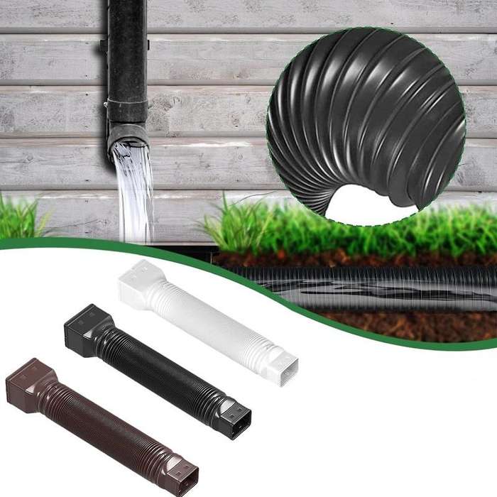Downspout Extenders Telescoping Rain Gutter Drains(Black)