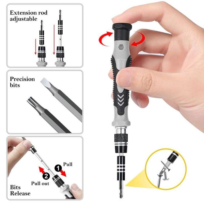 138 in 1 DIY Mobile Phone Disassembly Tool Clock Repair Multi-function Tool Screwdriver Set (Yellow)