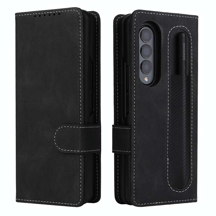 For Samsung Galaxy Z Fold4 5G Detachable Leather Folding Phone Case(Black)